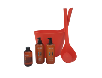 Cadeau set  Sauna emmer Pisara oranje