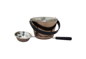 Emendo Sauna set emmer en lepel staal / Smoke grey