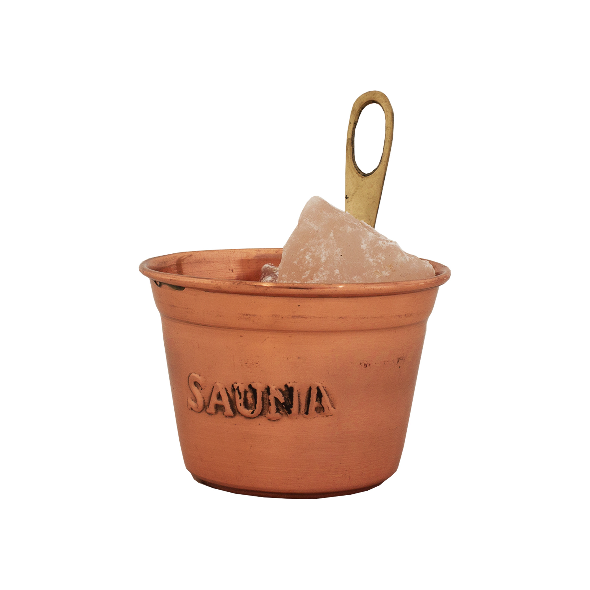 Emendo Sauna zout beker - koperen cup met zout stenen