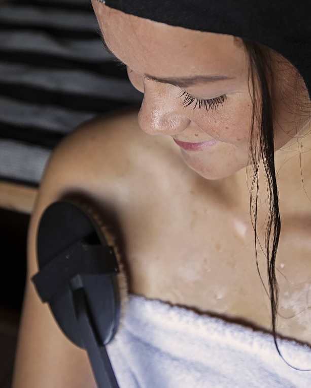 Emendo Sauna Houten rug borstel Zwart