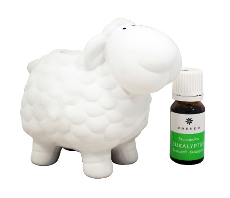 Emendo Sauna schaap met etherische olie Eucalyptus Wit