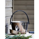 Emendo Sauna set emmer en lepel staal / Smoke grey