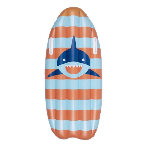 Surfboard oranje blauw haaien 120 cm