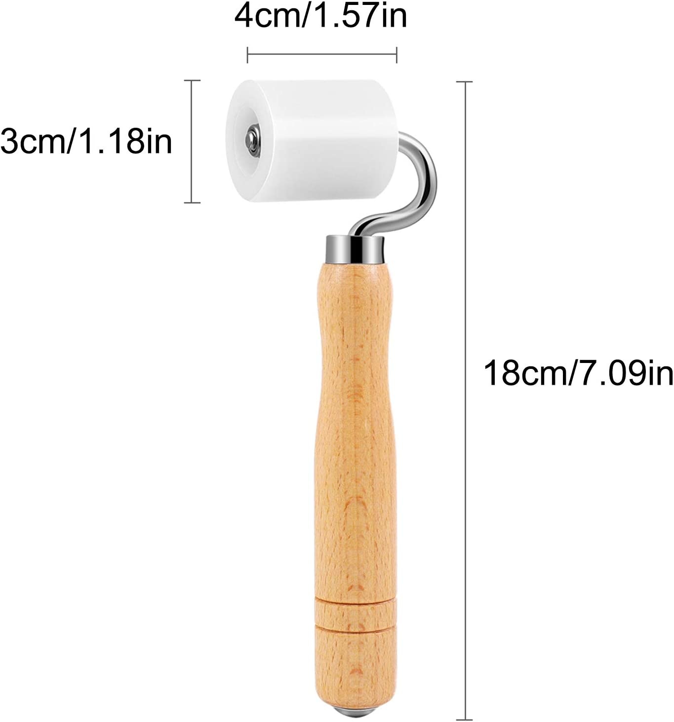 Aandrukrol 40 mm - wit