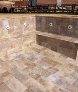 Haogenplast zwembadfolie 3d effect golden