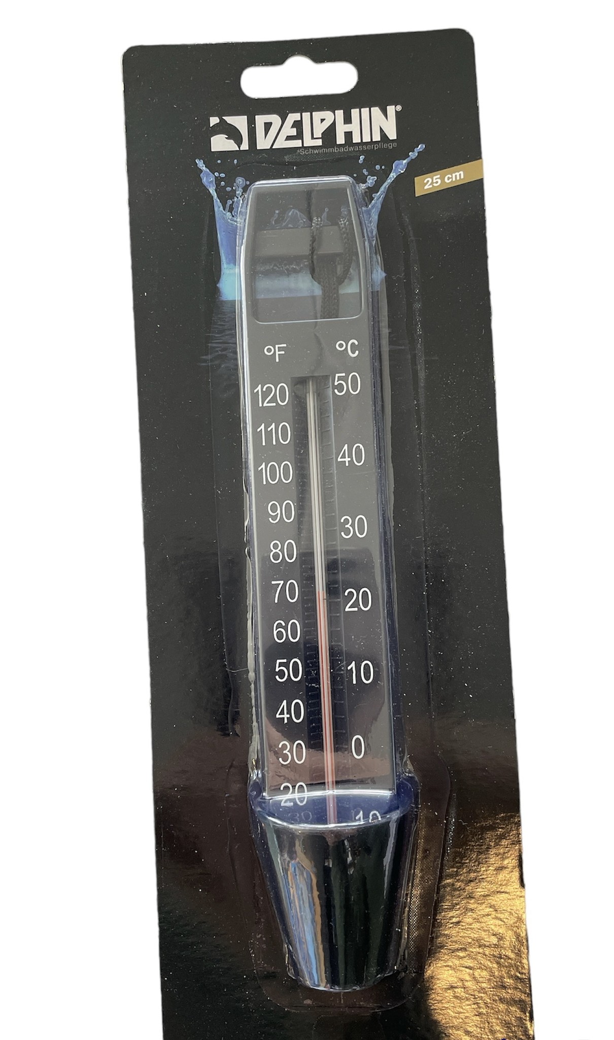 Delphin Thermometer 25cm Zwart