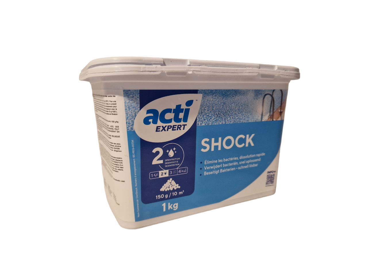 Acti shock chloorpoeder 1kg  (Enkel geschikt voor de Belgische markt, niet toegelaten in Nederland)