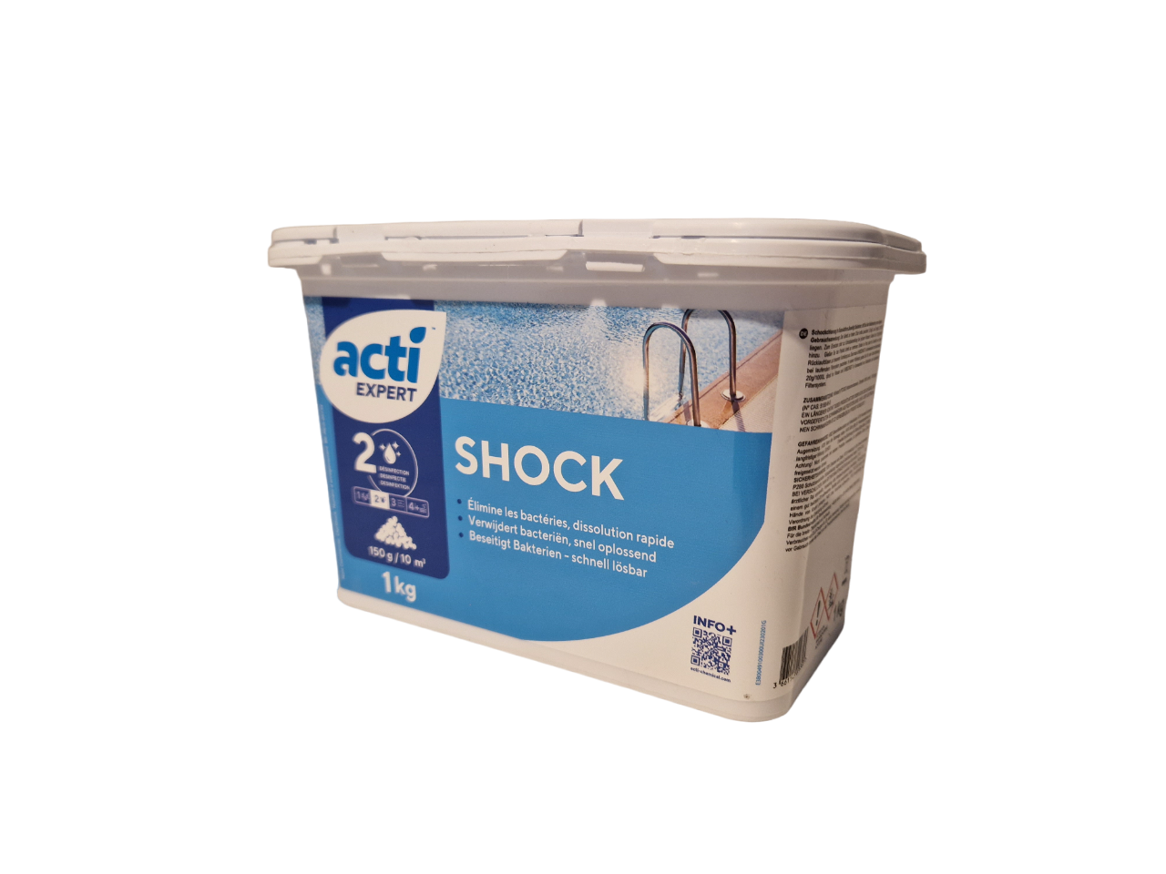 Acti shock chloorpoeder 1kg  (Enkel geschikt voor de Belgische markt, niet toegelaten in Nederland)
