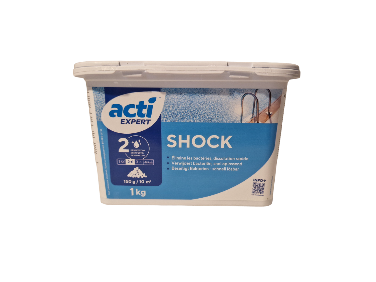 Acti shock chloorpoeder 1kg  (Enkel geschikt voor de Belgische markt, niet toegelaten in Nederland)