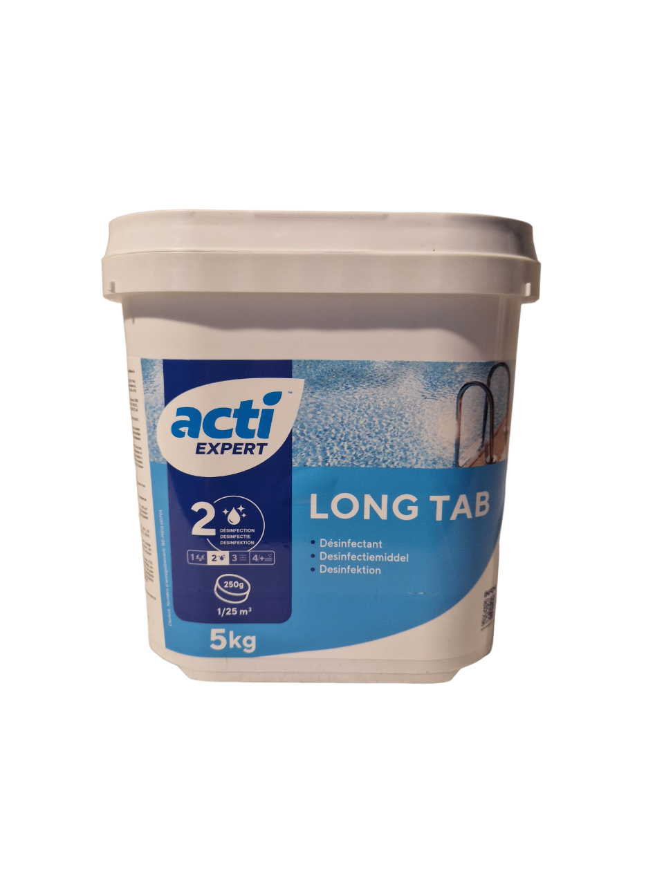 Acti long tab chloortabletten 5 kg - 250grams  (Enkel geschikt voor de Belgische markt, niet toegelaten in Nederland)