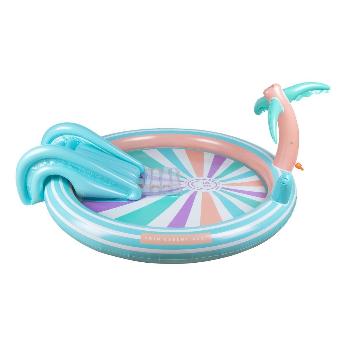 Swim essentials speelzwembad met glijbaan regenboog