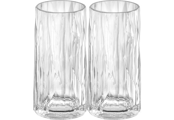 Koziol superglas club No.08 longdrinkglas 300 ml set van 2 stuks