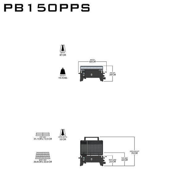 Pit Boss Navigator 150 - Pellet BBQ - Tafelmodel