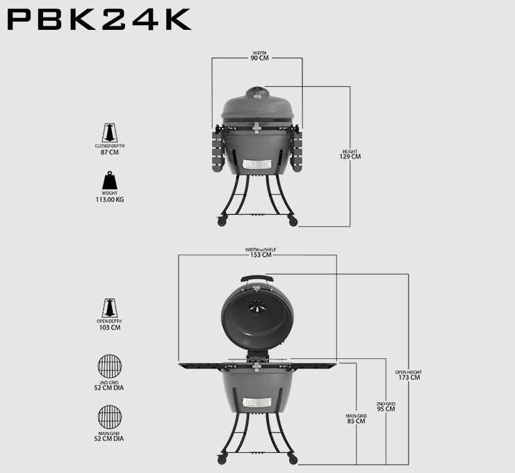 Pit Boss - Kamado Grill - Grijs | Houtskool BBQ - Showroom model
