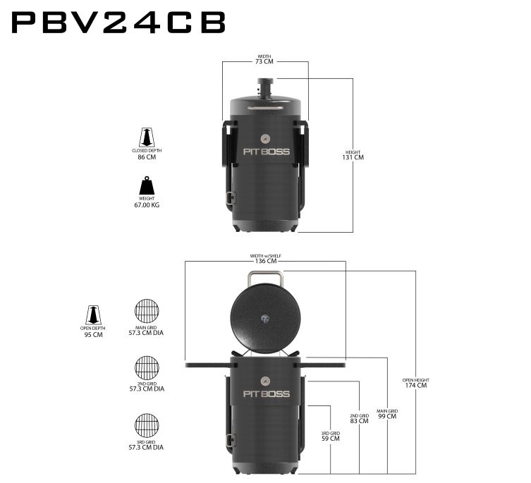 Pit Boss Champion Barrel Rook Vat | Houtskool Smoker - Showroom model