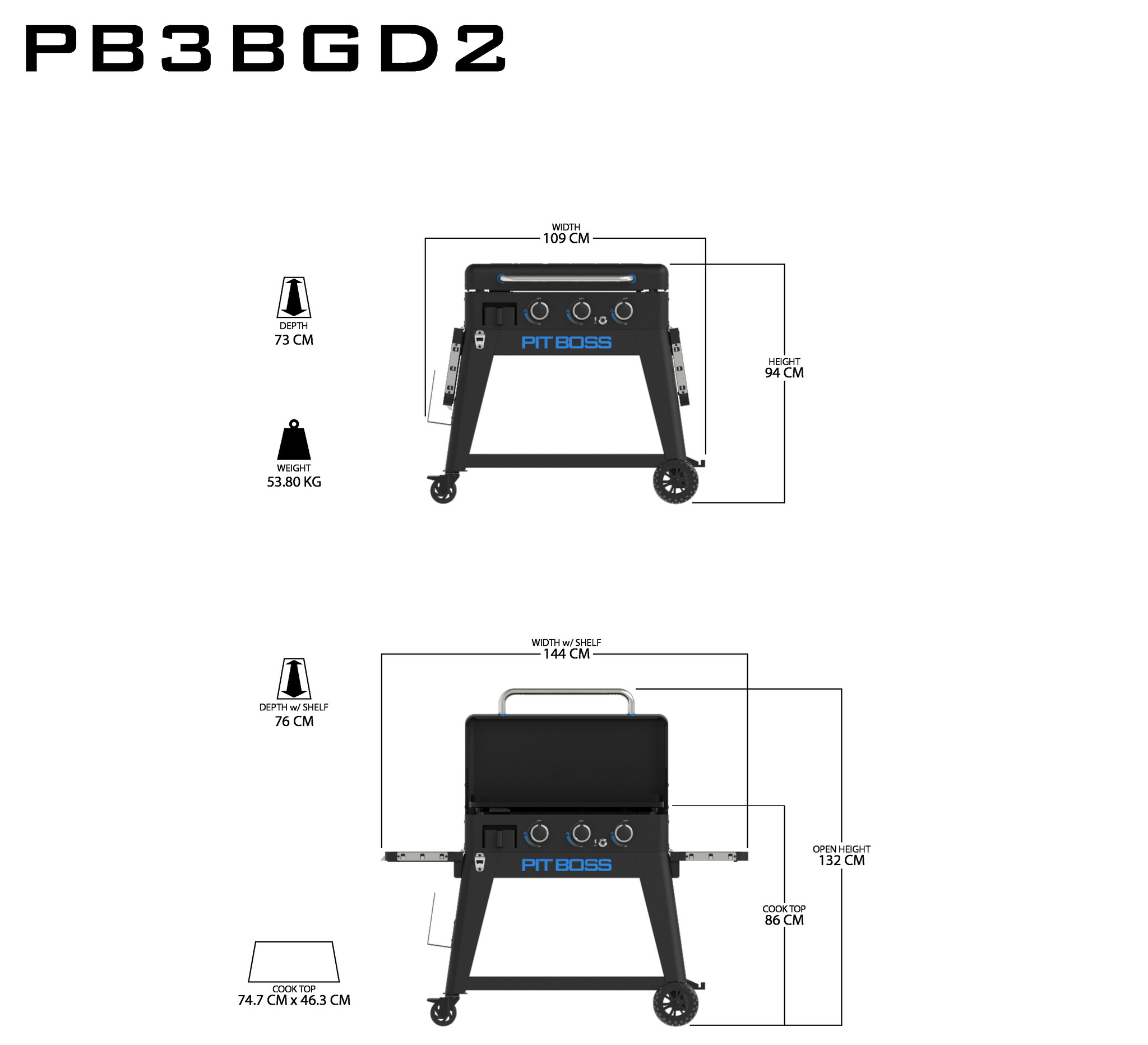Pit Boss Ultimate 3 Burner Met Onderstel | Gas BBQ