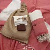 Hammam Sauna Handdoek Cadeauset Rood