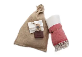 Hammam Sauna Handdoek Cadeauset Rood