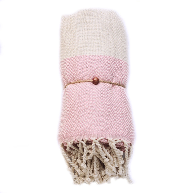 Hammam Sauna Handdoek Cadeauset Visgraat Pink