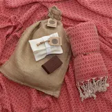 Hammam Sauna Handdoek Cadeauset Kristal Rood