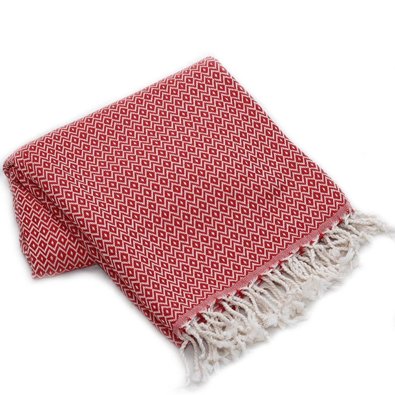 Hammam Sauna Handdoek Cadeauset Kristal Rood