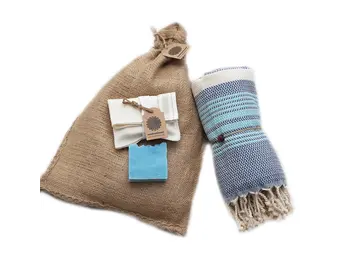 Hammam Sauna Handdoek Cadeauset Sax Blue