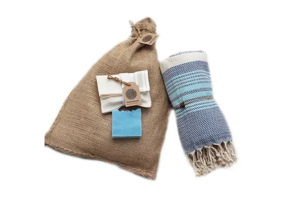Hammam Sauna Handdoek Cadeauset Sax Blue