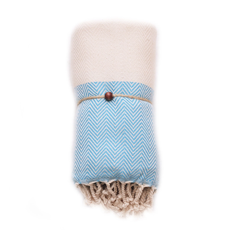 Hammam Sauna Handdoek Cadeauset Visgraat Blauw