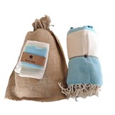Hammam Sauna Handdoek Cadeauset Visgraat Blauw