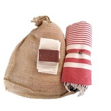 Hammam Sauna Handdoek Cadeauset Harem Rood