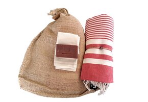 Hammam Sauna Handdoek Cadeauset Harem Rood