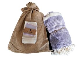 Hammam Sauna Handdoek Cadeauset Paars