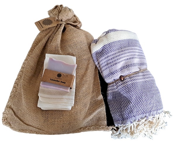 Hammam Sauna Handdoek Cadeauset Paars