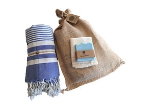 Hammam Sauna Handdoek Cadeauset Harem Blauw