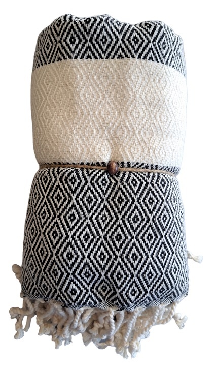 Hammam Sauna Handdoek Cadeauset Diamant Zwart