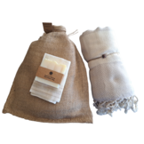 Hammam Sauna Handdoek Cadeauset Visgraat Beige