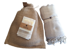 Hammam Sauna Handdoek Cadeauset Visgraat Beige