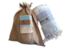 Hammam Sauna Handdoek Cadeauset Baby Blue