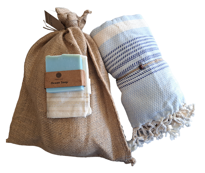 Hammam Sauna Handdoek Cadeauset Baby Blue