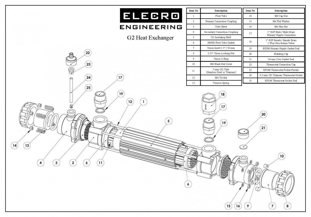Warmtewisselaar Elecro 85kW Titanium