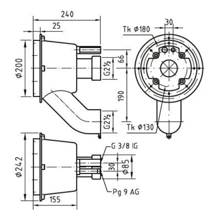 Fitstar Taifun Duo inbouwdeel 24 cm
