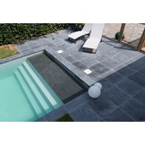 Randsteen rechte neus - Asian Blue geschuurd