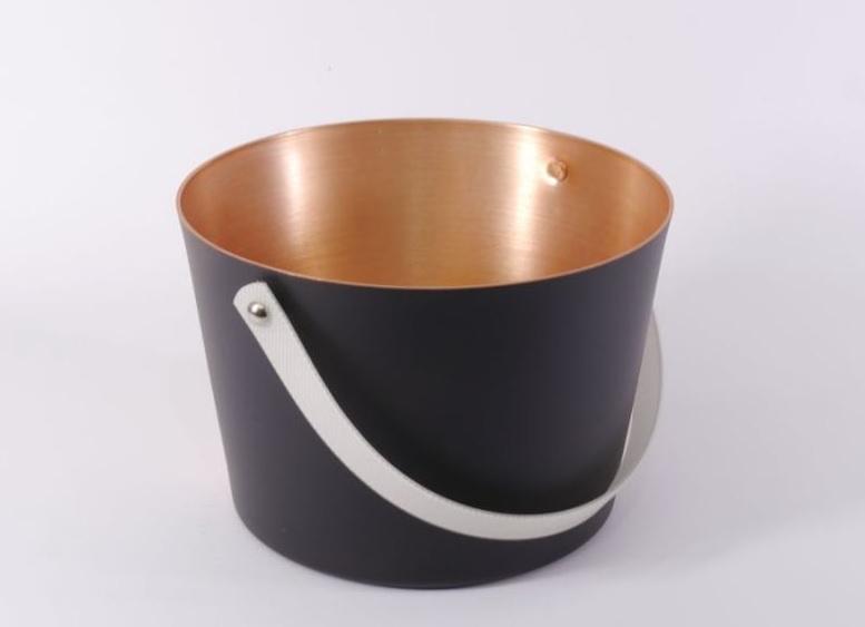 Sauna Emmer 5 Liter - Zwart/ Rosé Goud met handvat