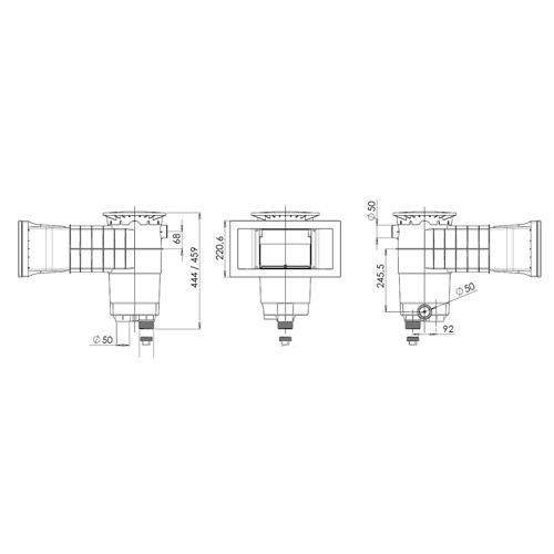 Weltico Skimmer A400 Wit voor paneel / prefab baden
