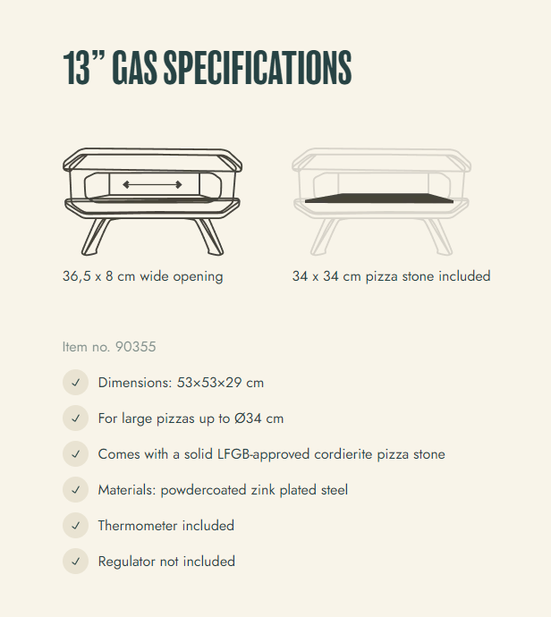 Cozze Pizza Oven Gas 33 cm + gratis BBQ set - Black Friday