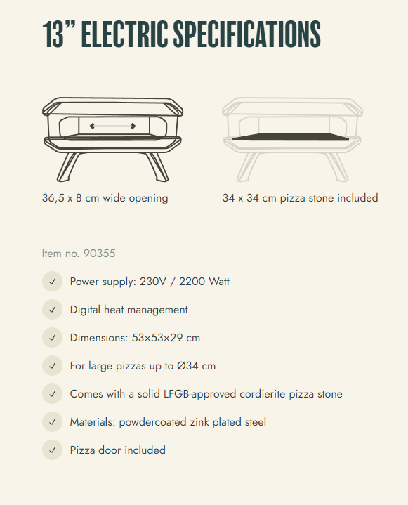 Cozze Pizza Oven Elektrisch 33 cm + gratis BBQ set - Black Friday