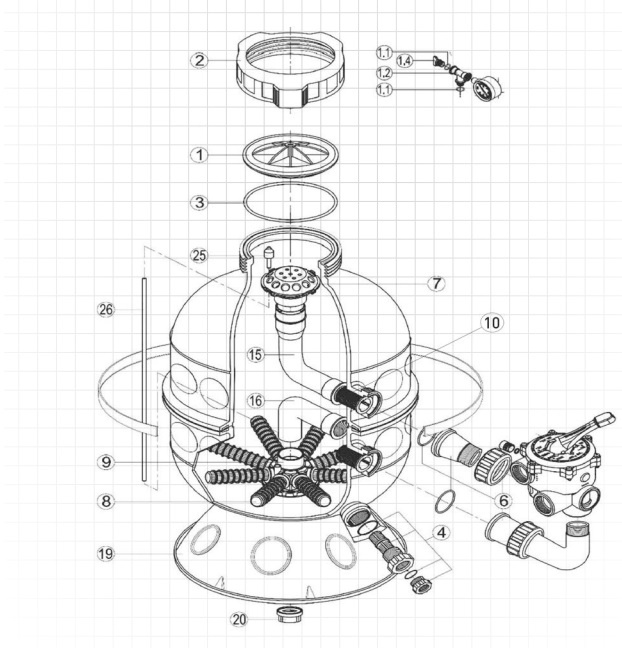 Kripsol Granada Zandfilter o-ring voor klemring