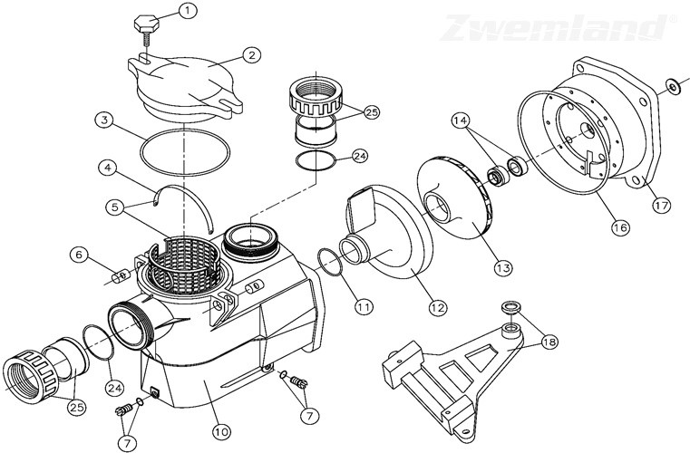 Kripsol Koral KS EVO pomp deksel schroef bus