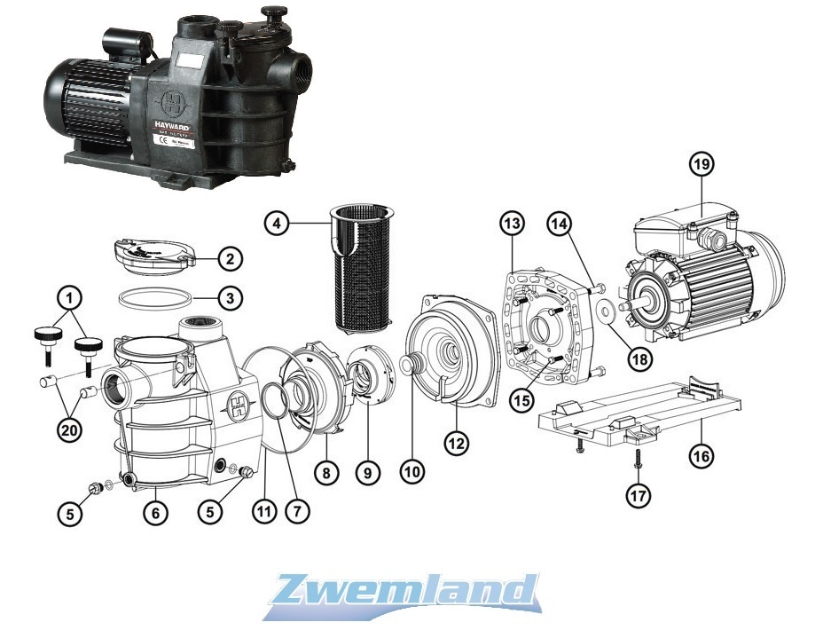 Hayward zwembadpomp impeller 1-2 PK / SPX1606CEX