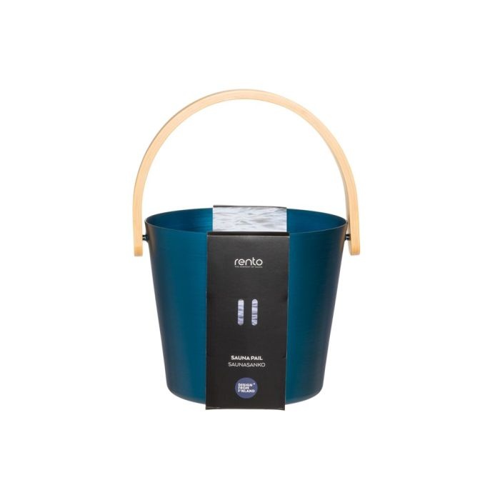 Rento Sauna Emmer Aluminium met Bamboe Handvat Blauw